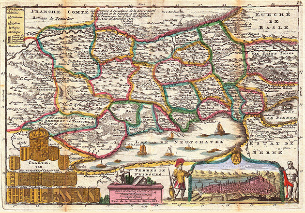 Neuchatel Zwitserland 1747 De la Feuille