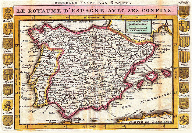 Spanje en Portugal 1747 De la Feuille