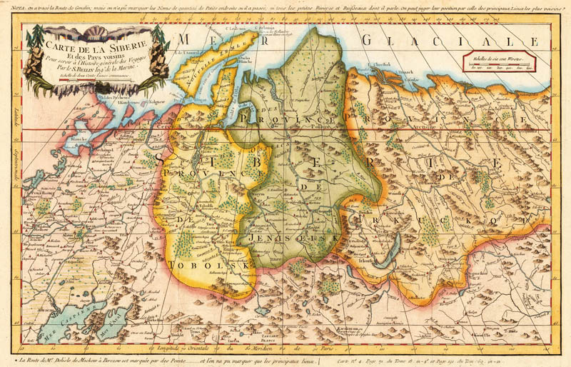 Siberie En Rusland 1756 Bellin Oude Landkaarten En Plattegronden Oudelandkaarten Nl