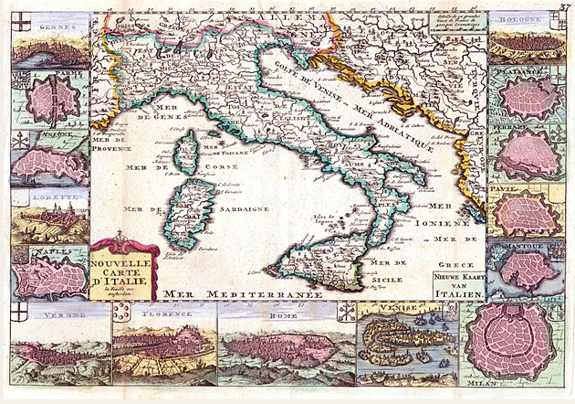 Italië 1706 De la Feuille