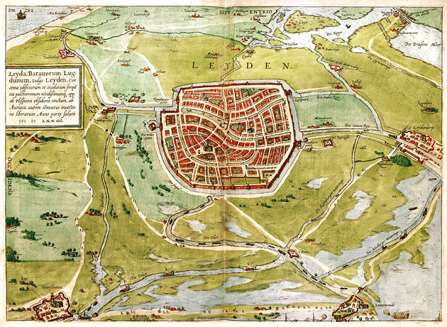 Leiden 1580 Braun en Hogenberg