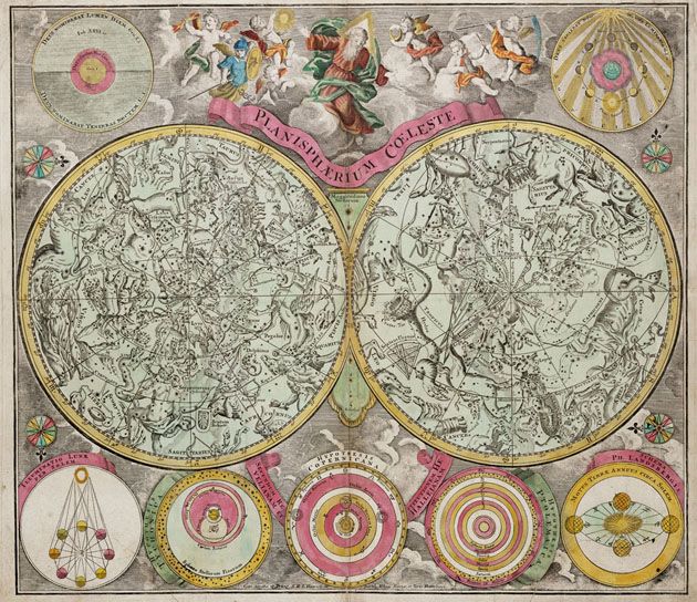 Planisphere Coeleste  Sterrenbeelden 1735 Ottens