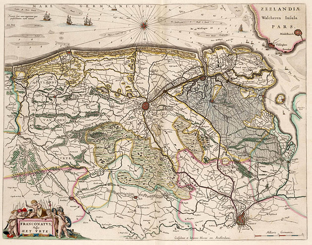 Vlaanderen Brugse Vrije 1664 Blaeu