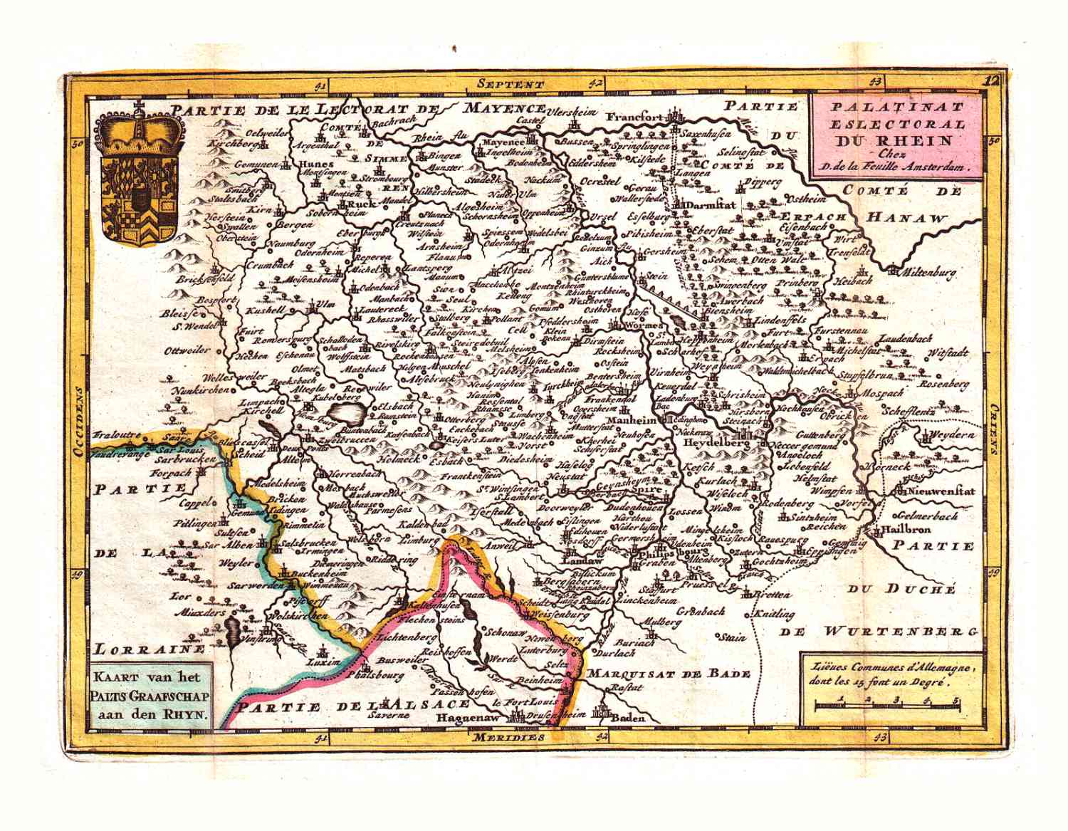 Rijnland Baden Würtemberg Mainz 1747 De la Feuille