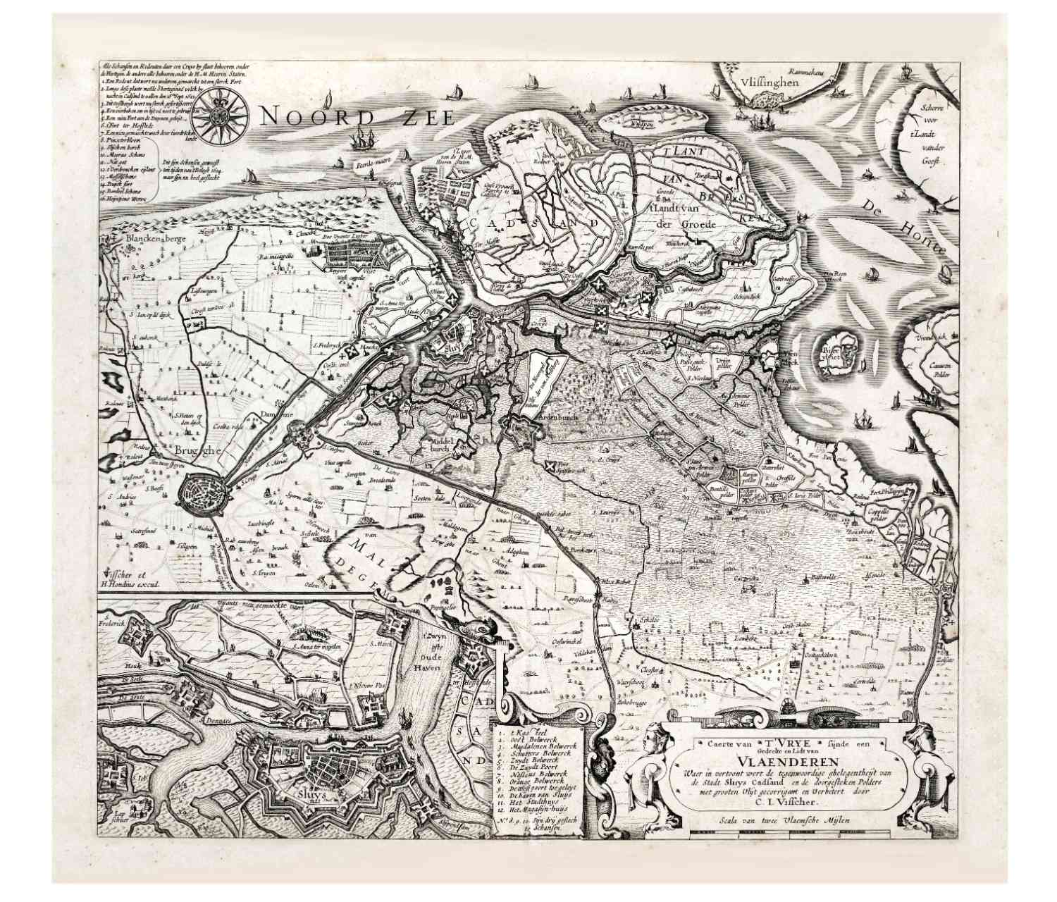 't Vrije Vlaanderen + Sluis 1622 Visscher